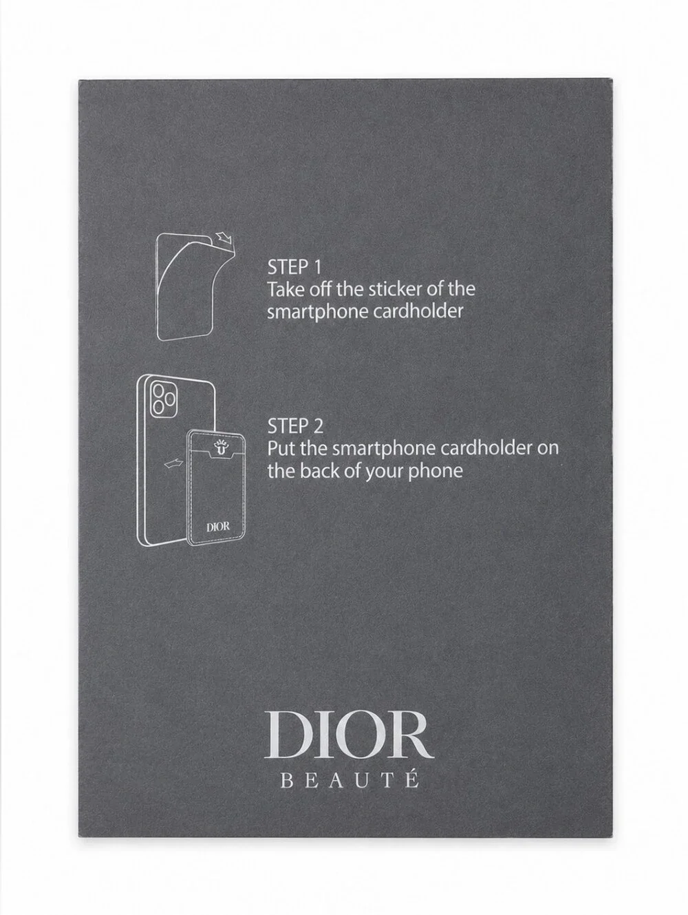 NEW Dior Black Leather Smartphone Card Holder Phone Wallet Box Tissue Set